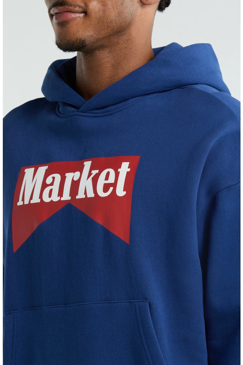Cowboy Bear Oversize Cotton Fleece Hoodie, Alternate, color, NAVY