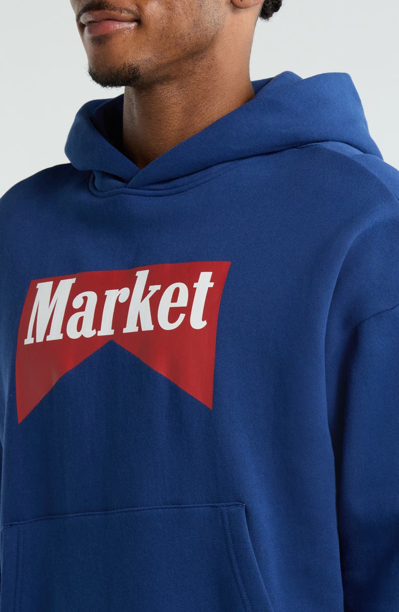 MARKET Cowboy Bear Oversize Cotton Fleece Hoodie, Alternate, color, Navy