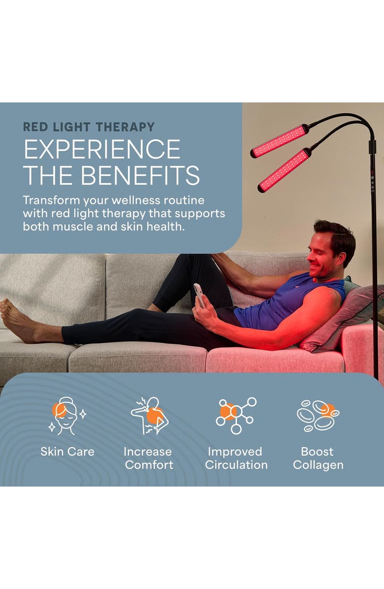 Lifepro Red Light Therapy Lamp & Reading Lamp 850nm & 660nm Near Infrared Light for Body, Alternate, color, Dual Head