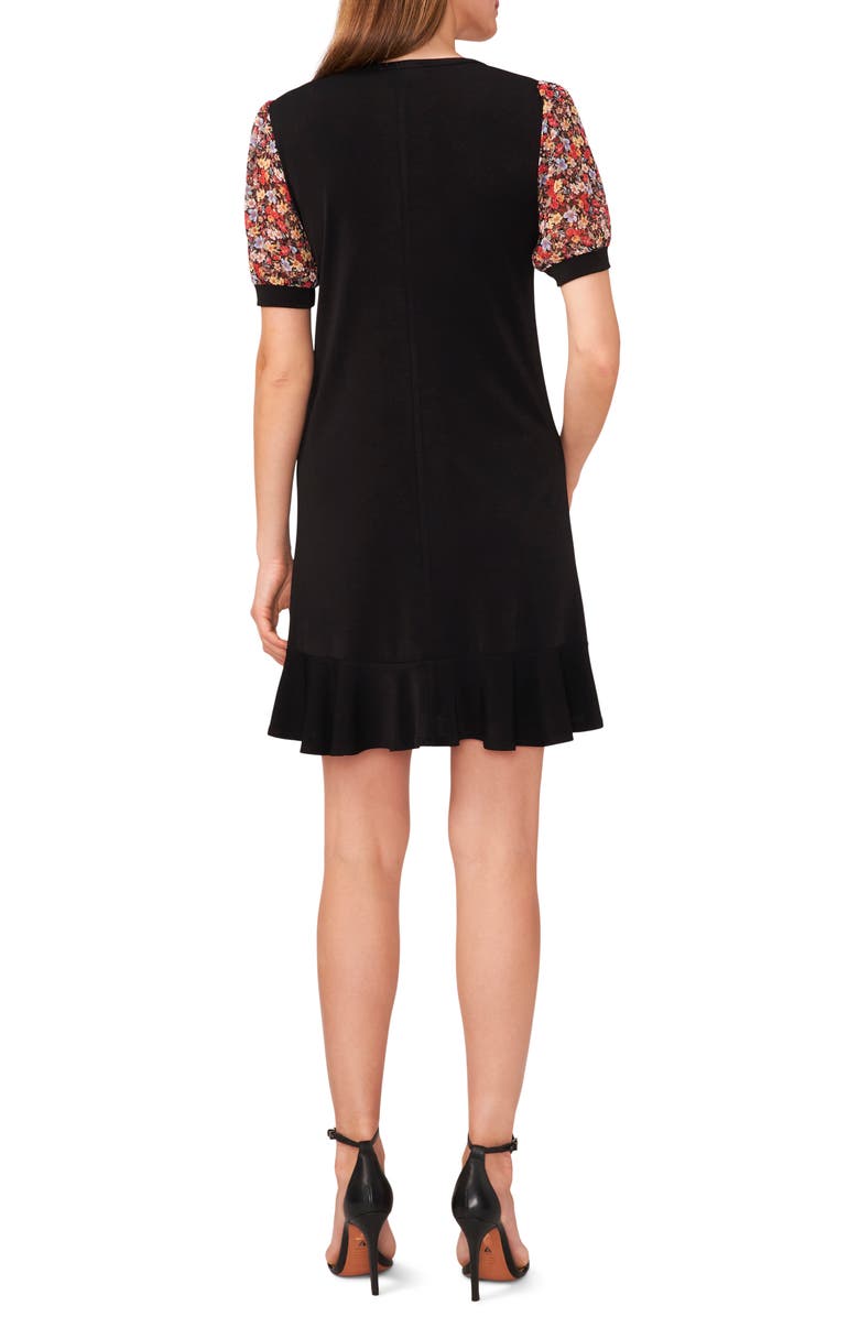 CeCe Floral Puff Sleeve A-Line Dress, Alternate, color,