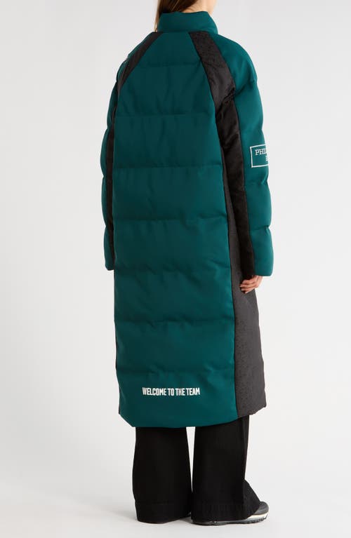 Off Season Nfl Team Water Repellent Long Puffer Coat In Gray