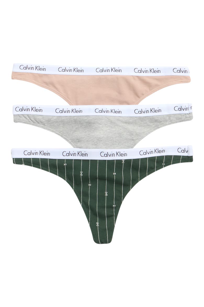 Logo Assorted Thongs - Pack of 3, Main, color, GREY HTR/CEDAR/SW KELLS GREEN