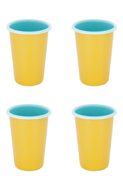 Two Tone Large Enamel Tumbler - Set of 4