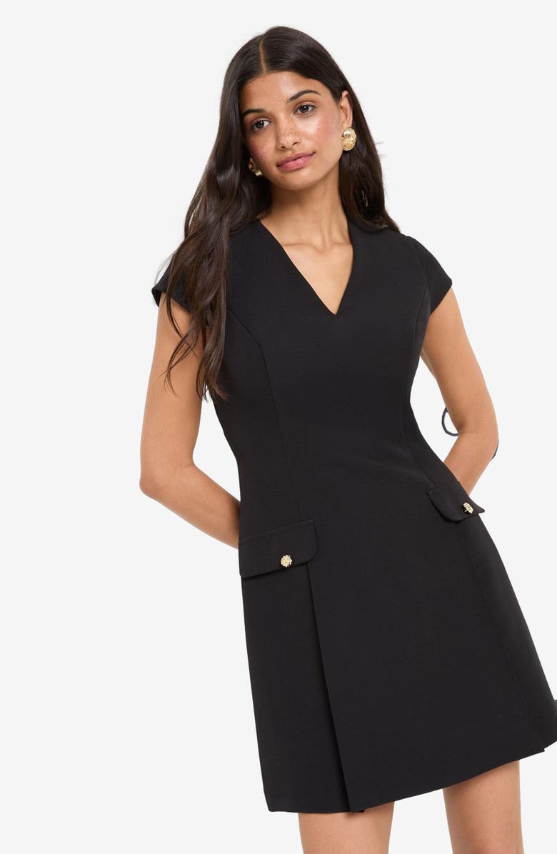 Friends Like These Cap Sleeve Shift Dress, Alternate, color, Black