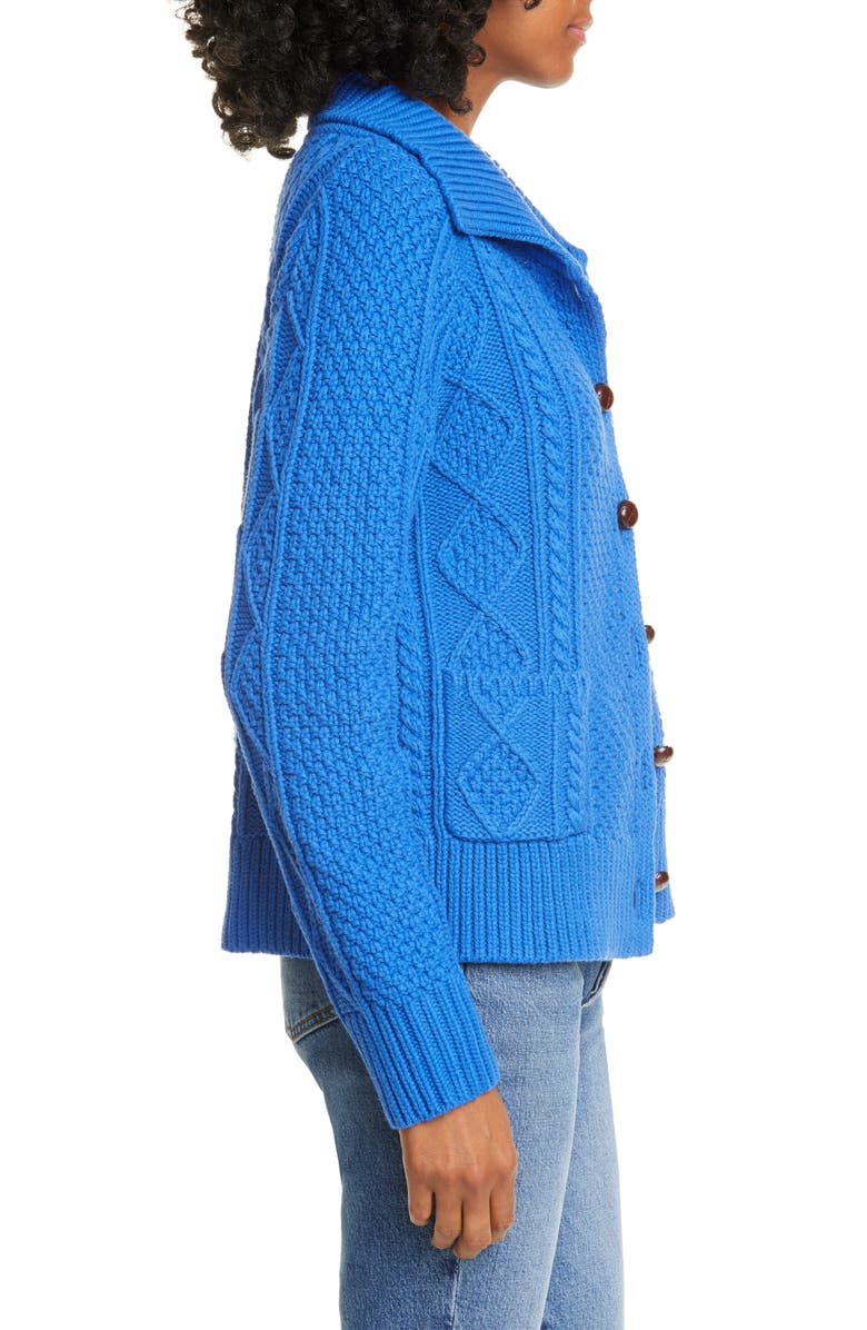 THE GREAT. The Cable Cotton Blend Cardigan, Alternate, color,