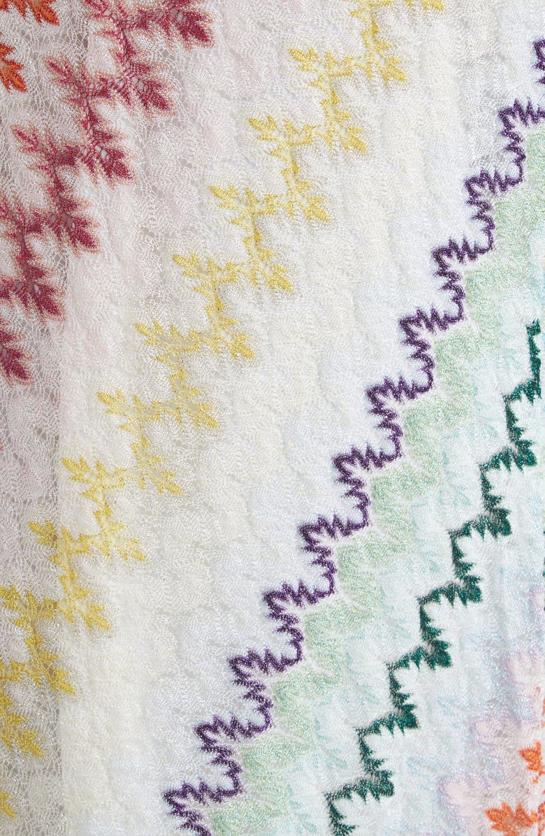 Missoni Metallic Zigzag Raschel Knit One-Shoulder Dress, Alternate, color, Multicolor On White Base