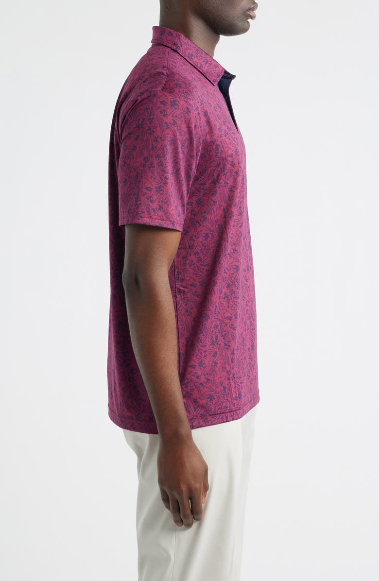 Swannies Sunset Floral Performance Golf Polo, Alternate, color, Berry