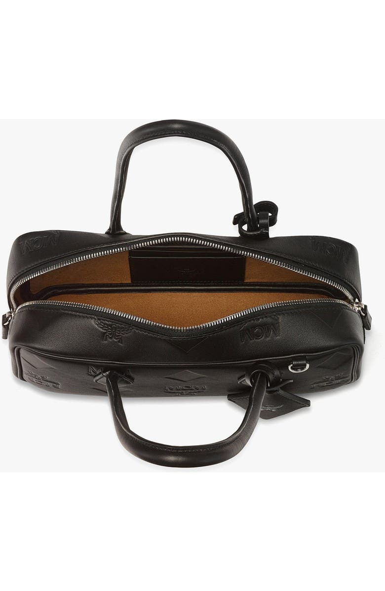 MCM Small Aren East West Shoulder Bag in Maxi Monogram Leather, Alternate, color, Black