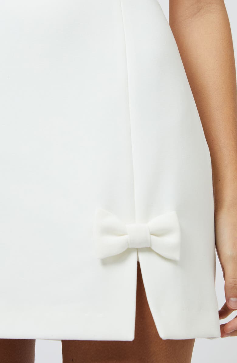 French Connection Whisper Bow Slit Minidress, Alternate, color, 10-Summer White