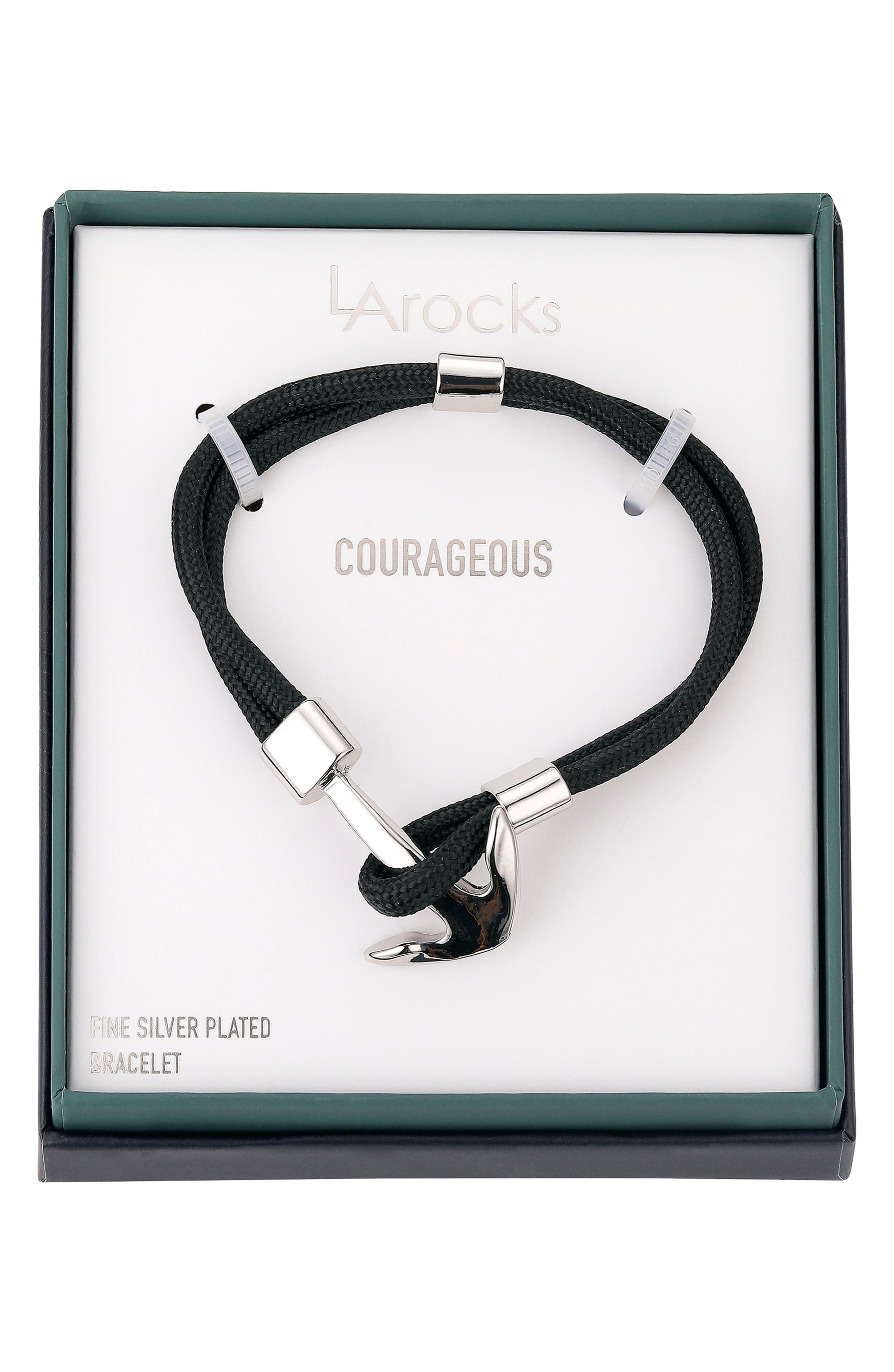 LA ROCKS Silver Plated Anchor Rope Bracelet (Women) | Nordstromrack