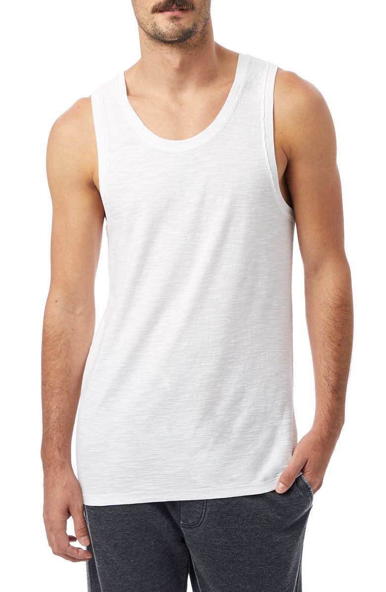 Alternative Raw Edge Slub Muscle Tank Top, Main, color, 