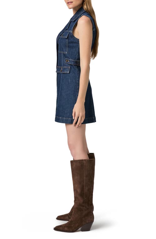 Paige Andria Sleeveless Denim Minidress In Blue