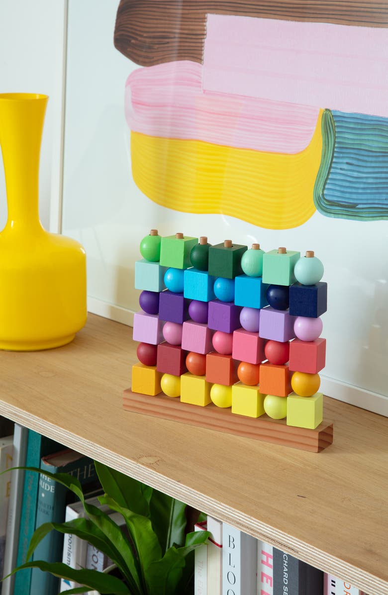 Block Design Four in a Row Cool Block Game, Alternate, color, Rainbow Multi-Color