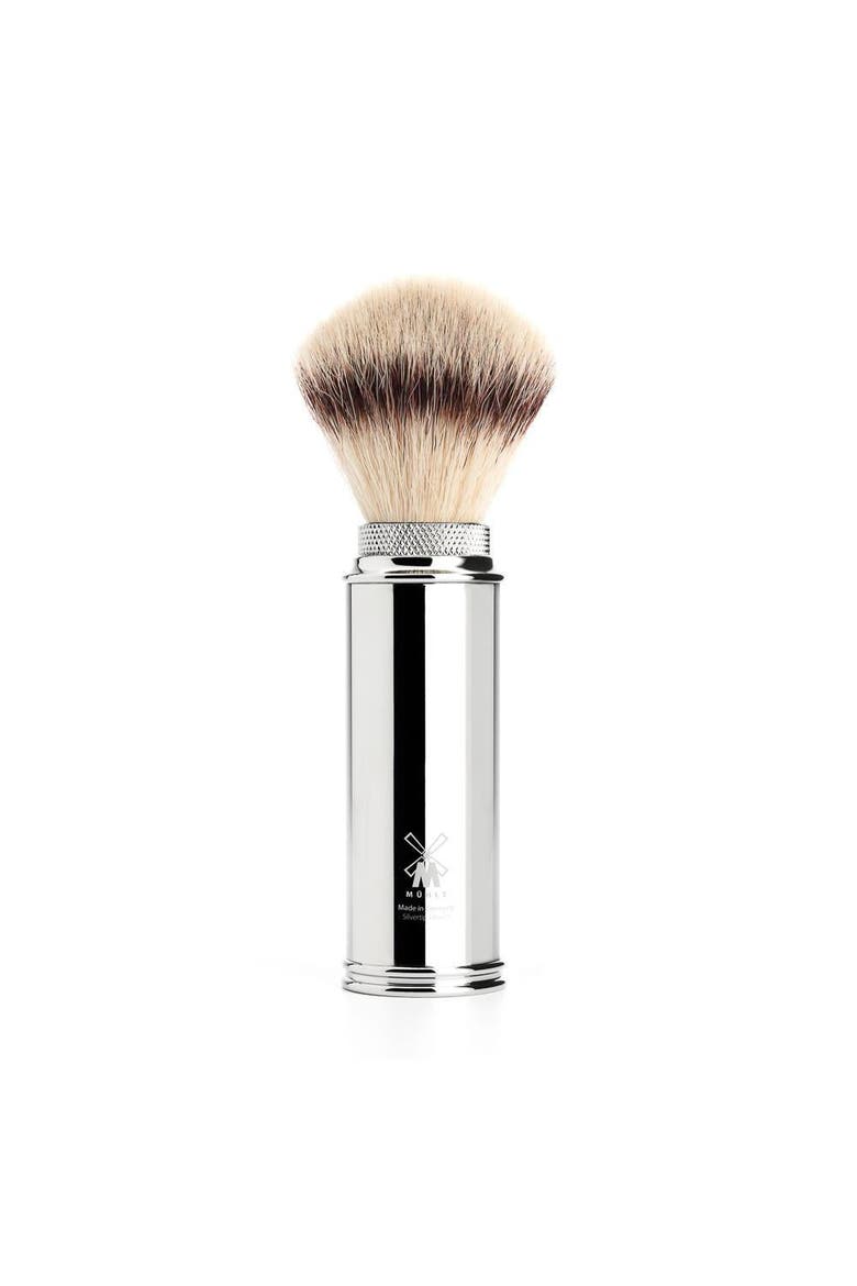 Travel Chrome Silvertip Fiber Travel Shaving Brush, Main, color, Chrome