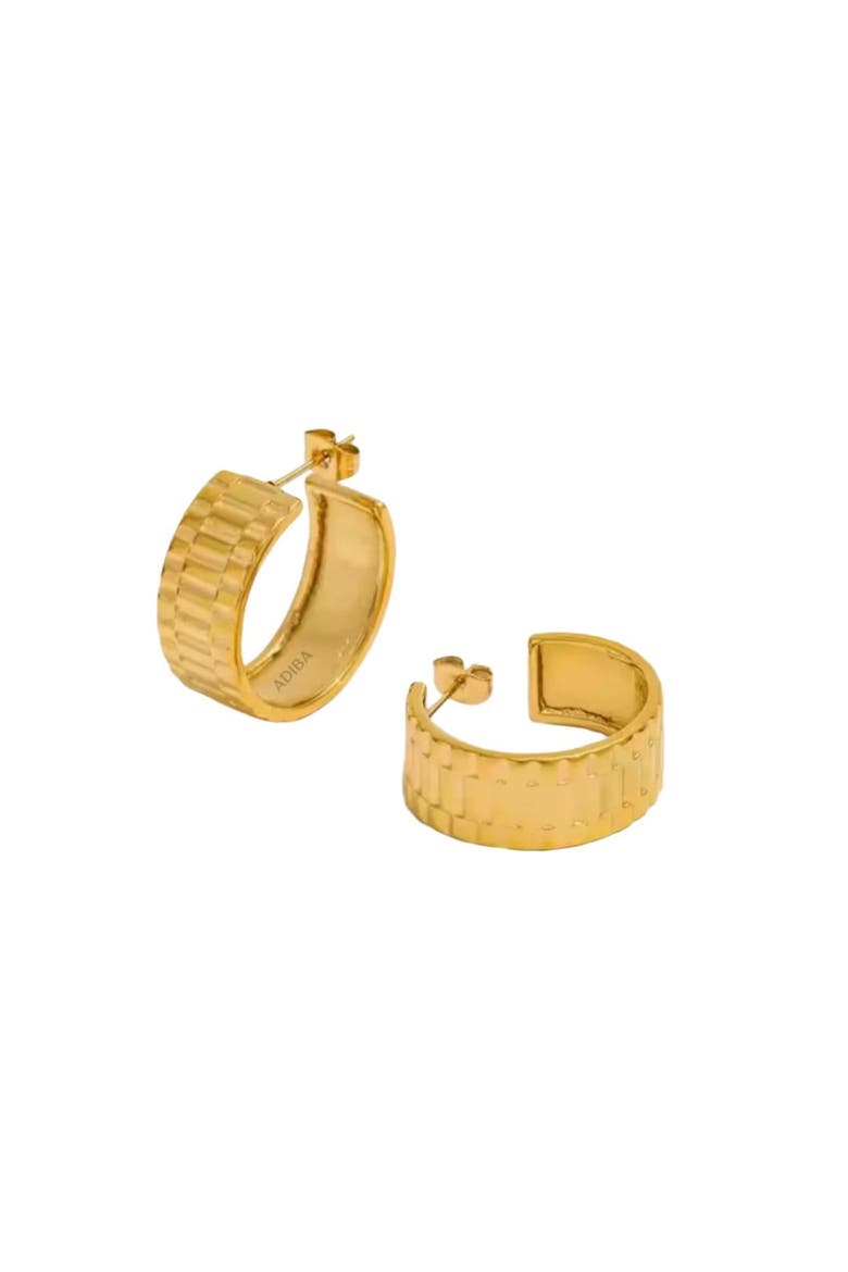 The textures Plated Stainless Steel Hoop Earrings, Main, color, Gold
