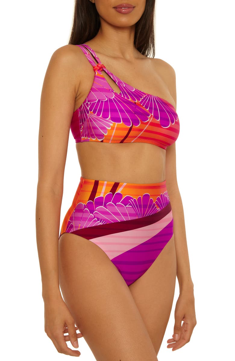Trina Turk Rhodes High Waist Bikini Bottoms, Alternate, color, Multi