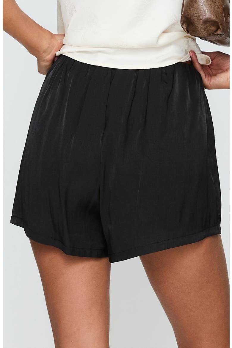 Breina Satin Micro Shorts, Alternate, color, BLACK