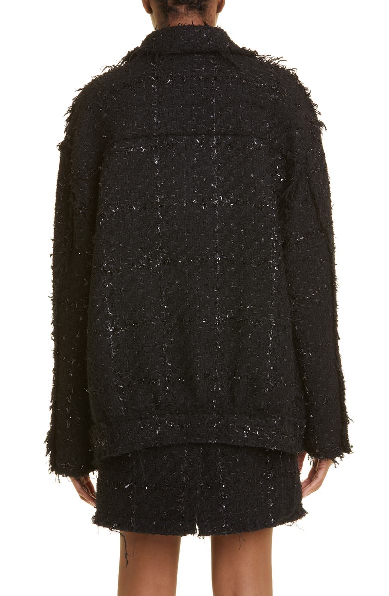 Jason Wu Collection Metallic Fringe Tweed Jacket, Alternate, color,