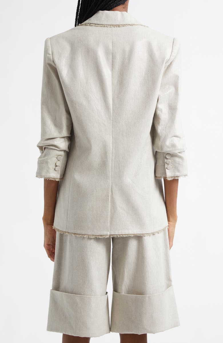 Cinq à Sept Kylie Metallic Linen & Cotton Blazer, Alternate, color,