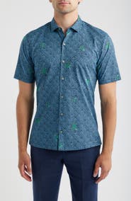Tori Richard Chelonian Short Sleeve Cotton Button Up Shirt