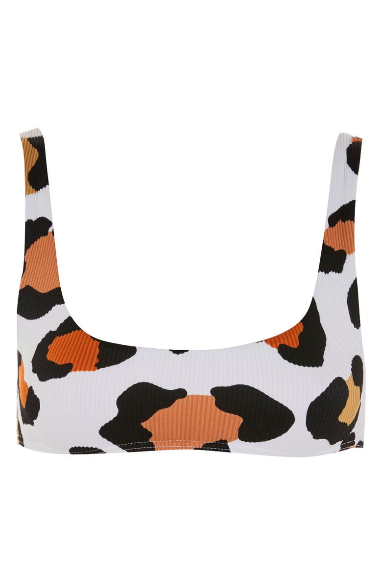 Topshop Leopard Ribbed Crop Bikini, Alternate, color,