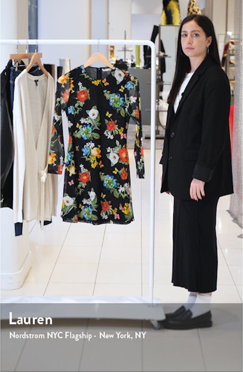 Delora Floral Long Sleeve Mesh Dress, sales video thumbnail