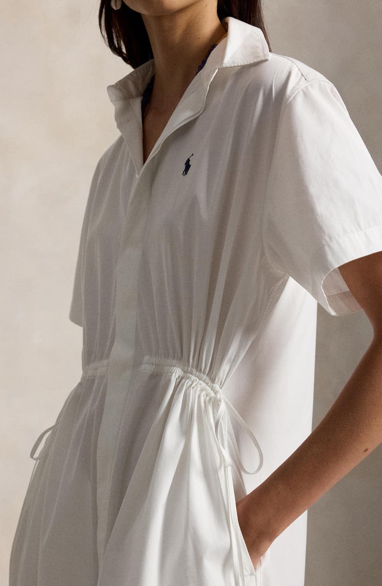 Polo Ralph Lauren Cinch Waist Cotton Shirtdress, Alternate, color, White
