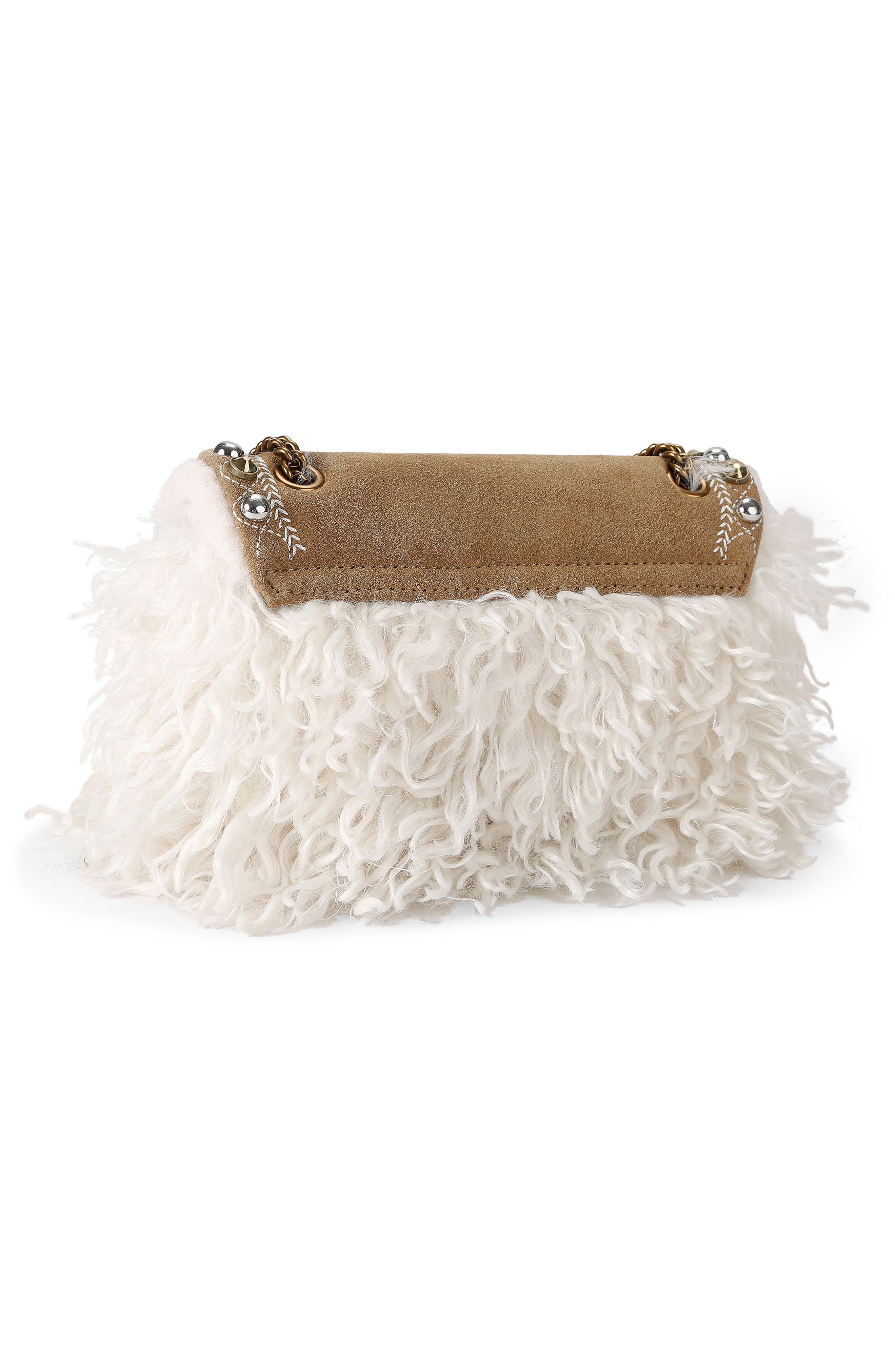 Mini Kensington Faux Fur Crossbody Bag, Alternate, color, TAN COMB