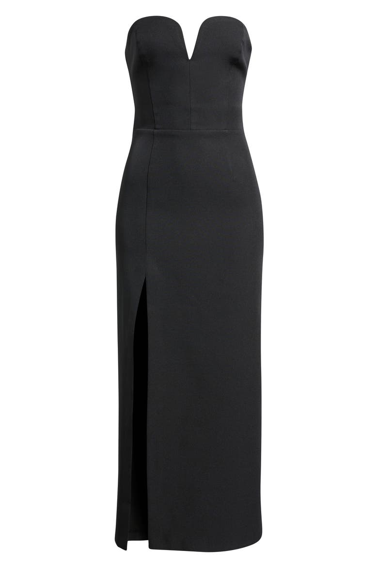 Sweetheart Neck Strapless Cocktail Dress, Alternate, color, BLACK