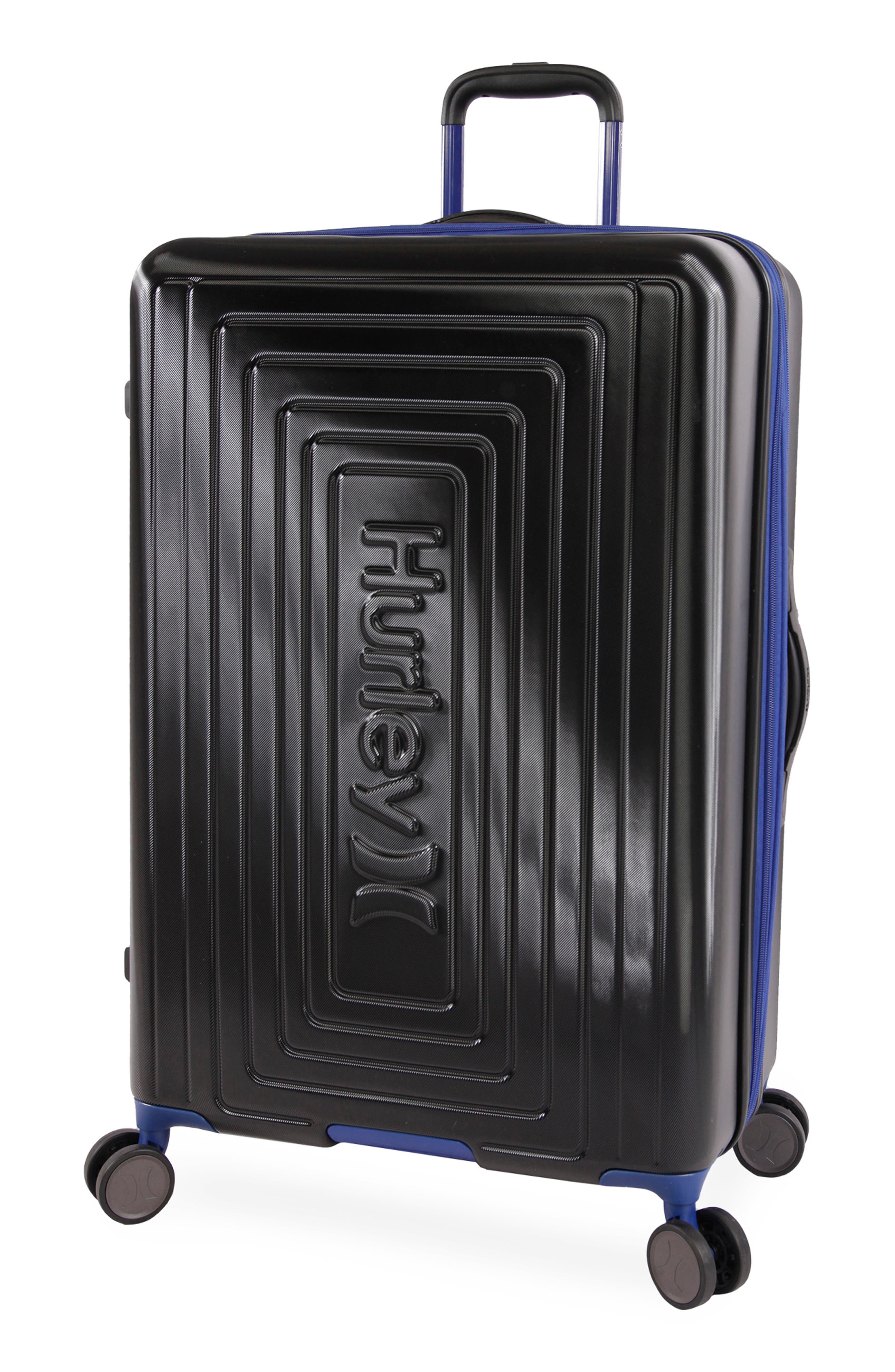 Hurley Suki 29" Hardshell Spinner Suitcase, Alternate, color, Black/ Blue