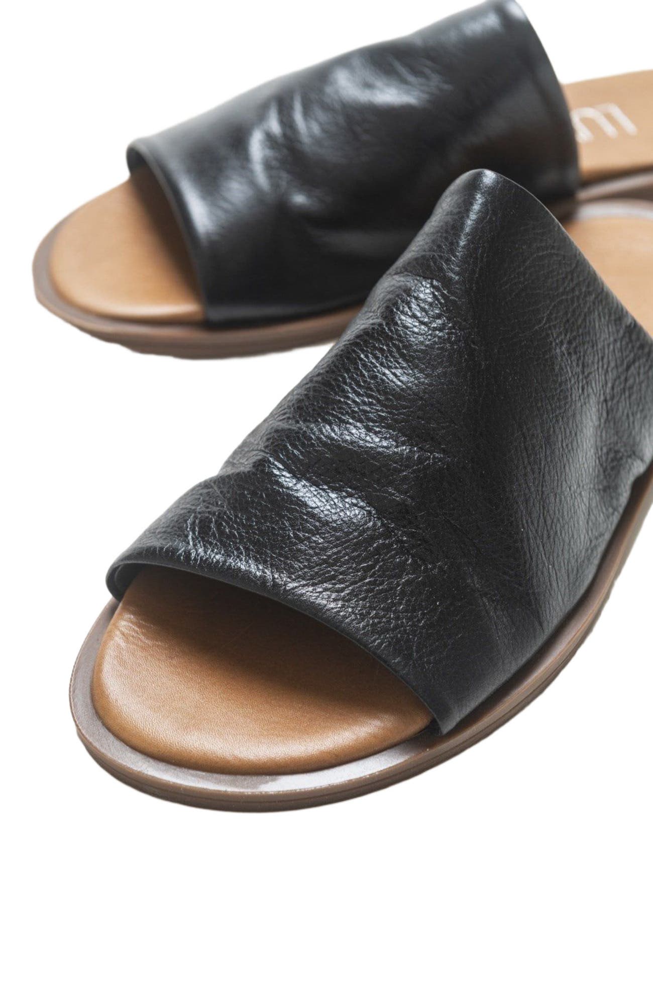 Forever & Always Shoes Clau Leather Sandal, Alternate, color, Black Leather