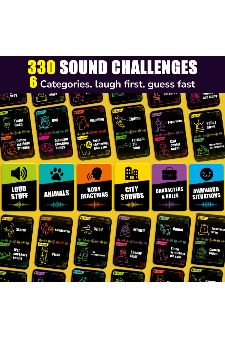 Party Card Game for Adults & Teens - Sound Guessing Game with 330 Challenges, Alternate, color, Multicolor