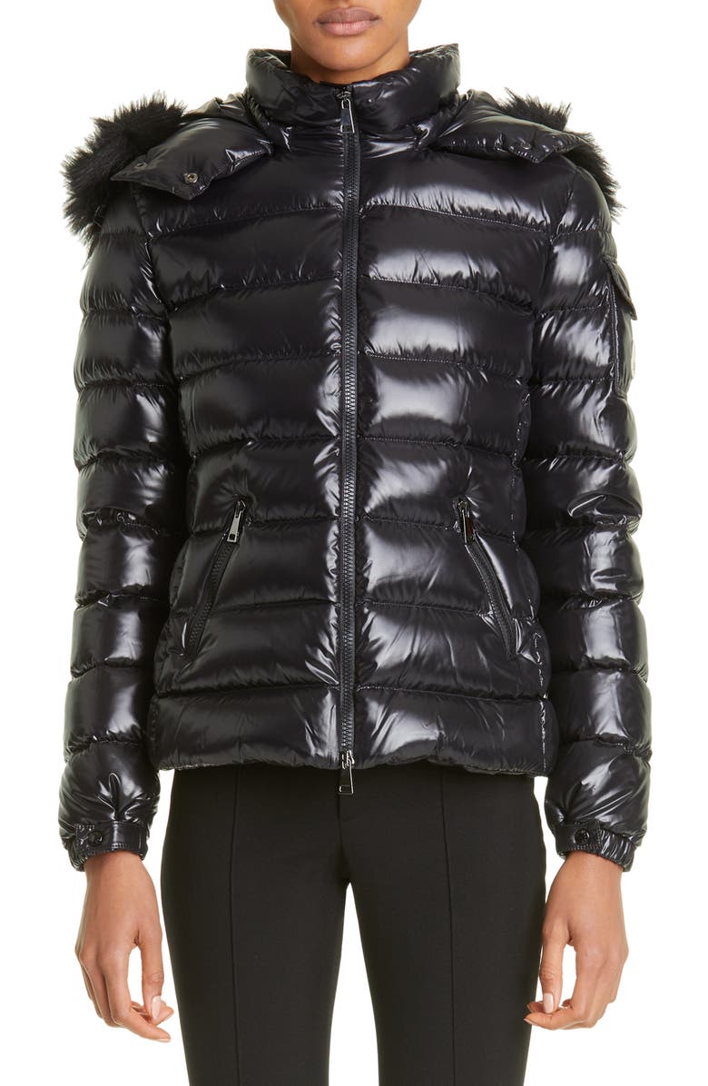 Moncler Badyf Down Jacket with Removable Faux Fur Trim, Main, color,