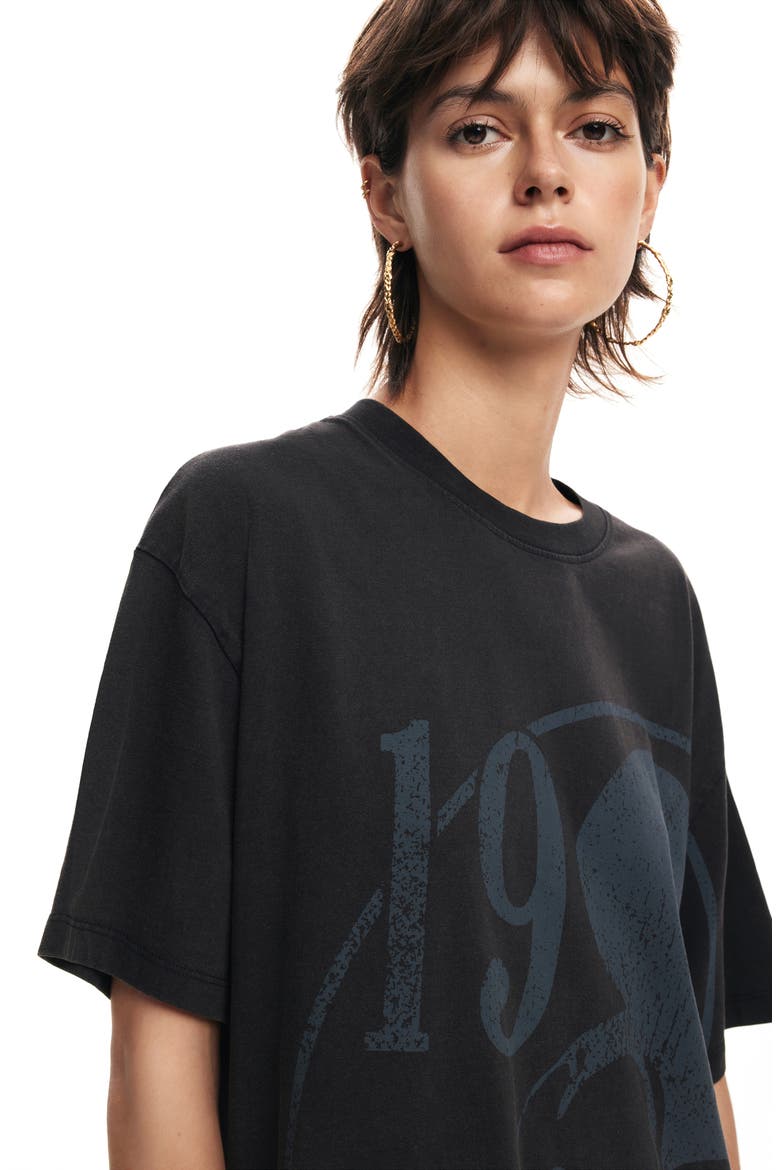 Mickey Mouse Cotton Graphic T-Shirt Dress, Alternate, color, BLACK