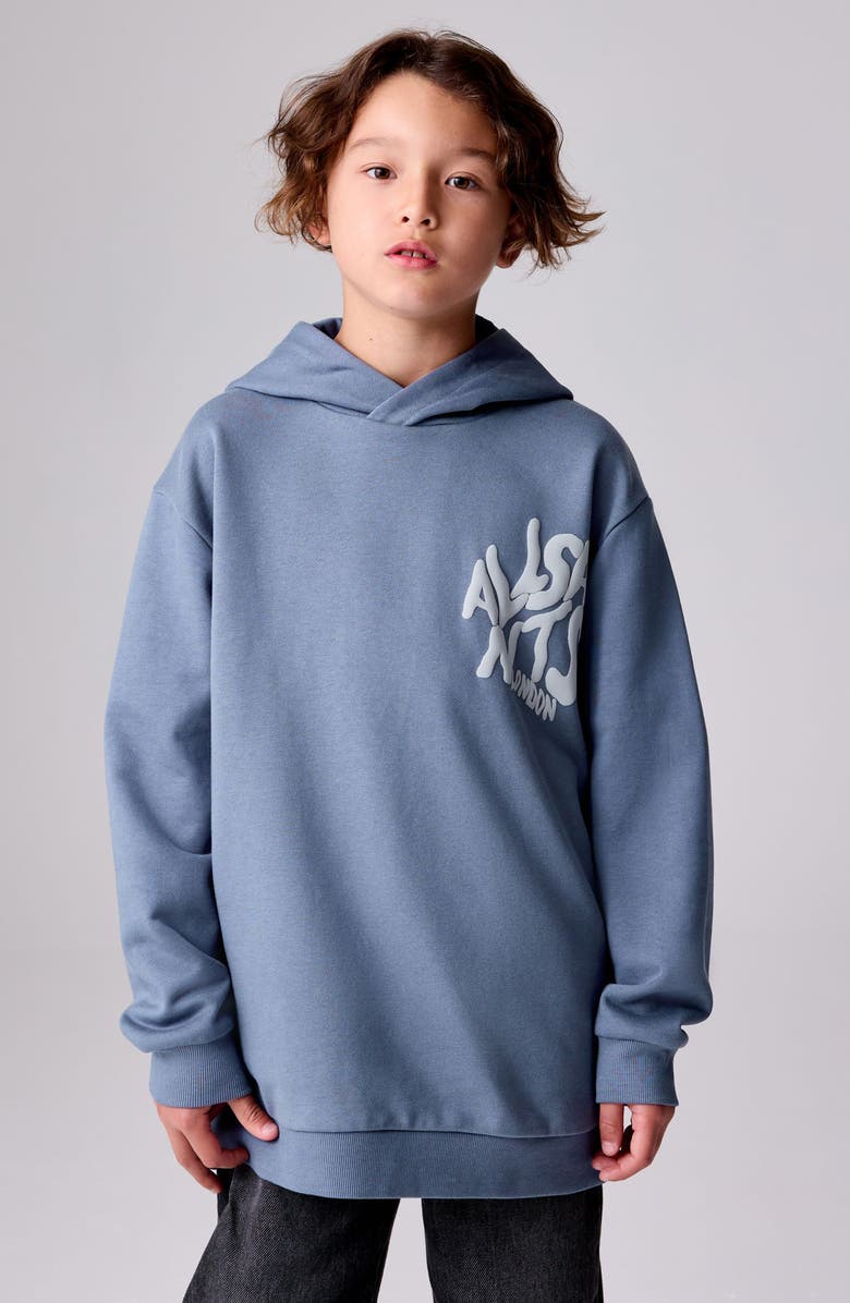 smALLSAINTS by ALLSAINTS Kids' Oversize Orlando Logo Cotton Hoodie, Alternate, color, Blue