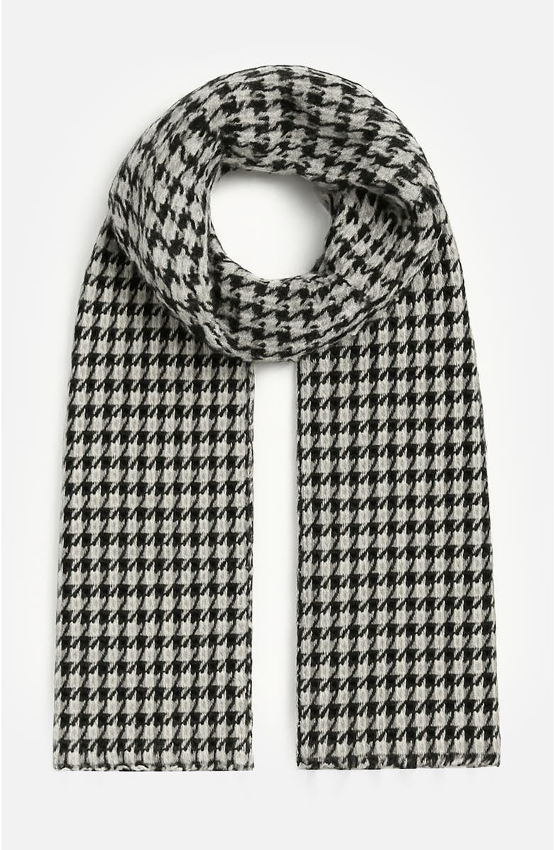 Yumi Dog Tooth Scarf, Alternate, color, Black