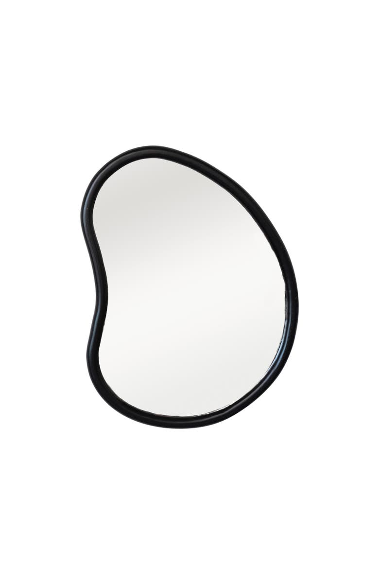 Oblong Mango Wood Framed Wall Mirror, Main, color, Black