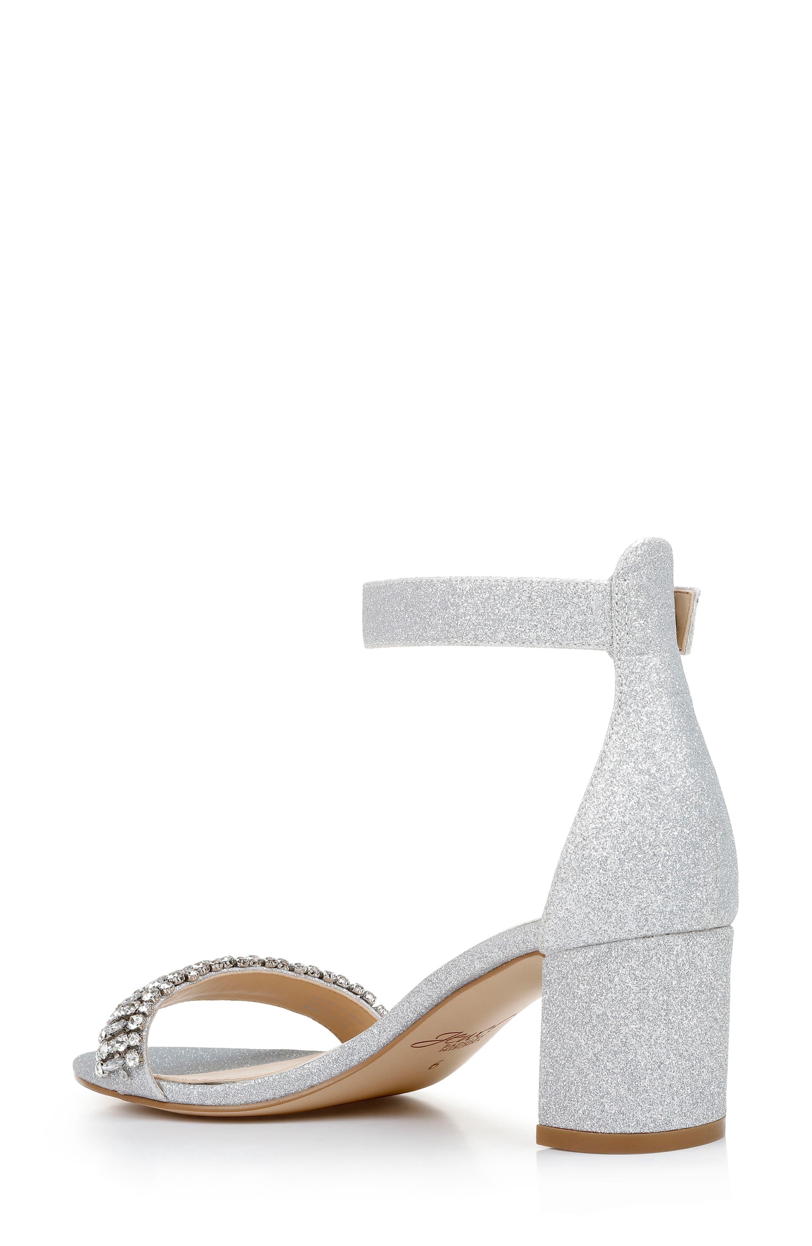 Jewel Badgley Mischka James Sandal, Alternate, color, Silver