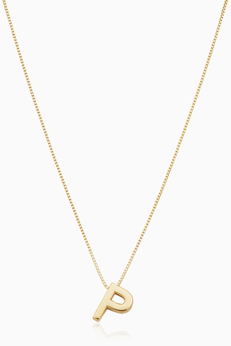 14K Gold Love Letter Initial Necklace, Main, color, Letter P