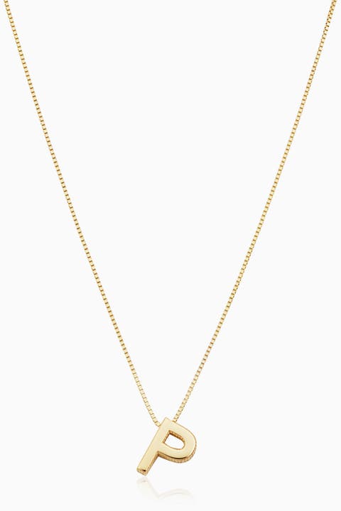 14K Gold Love Letter Initial Necklace