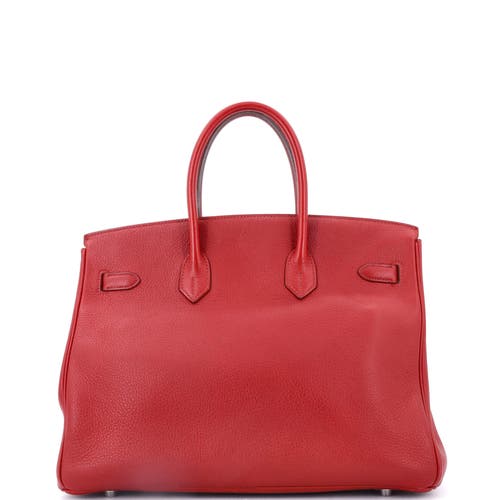 Pre-owned Hermes Hermes Birkin Handbag Red Togo With Palladium Hardware 35 In Red