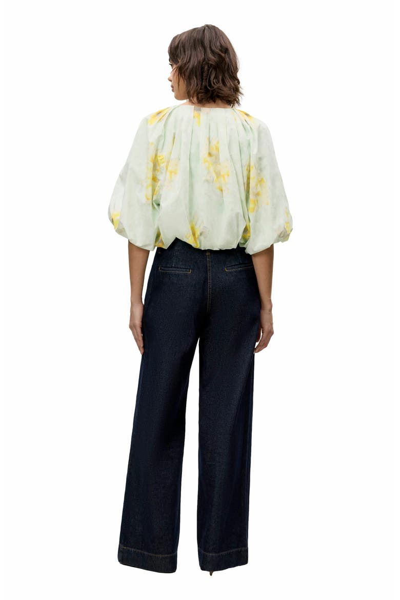 Yara Bubble Top, Alternate, color, SAGE COMBO