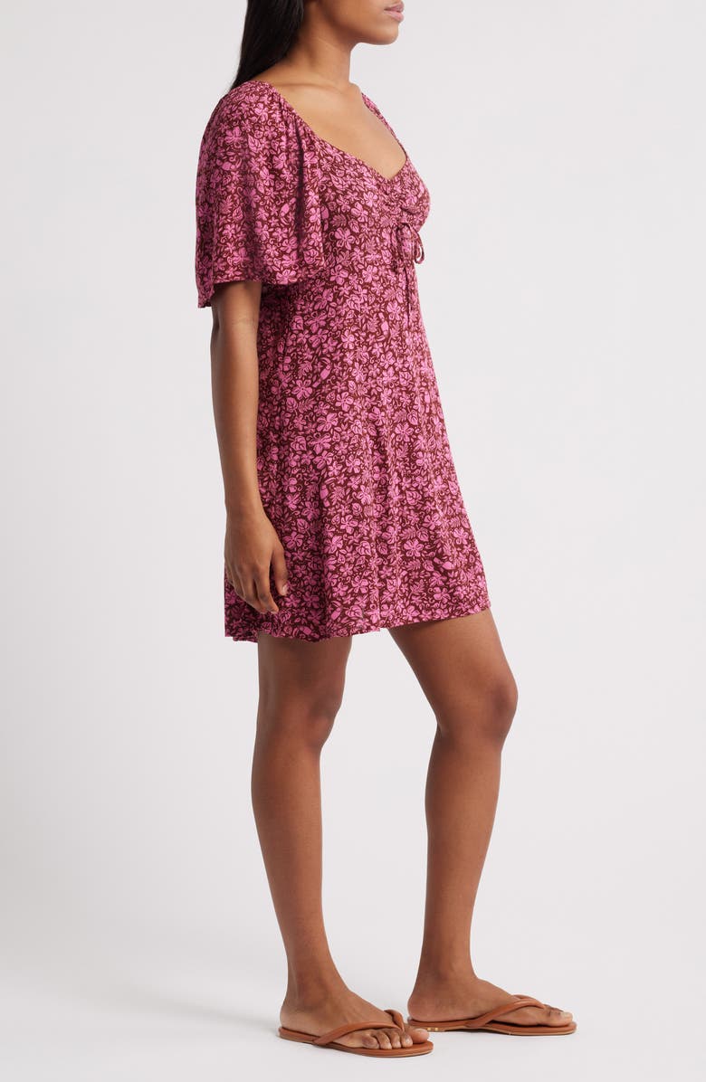 Rip Curl Beach Party Flutter Sleeve Minidress, Alternate, color, Hot Pink