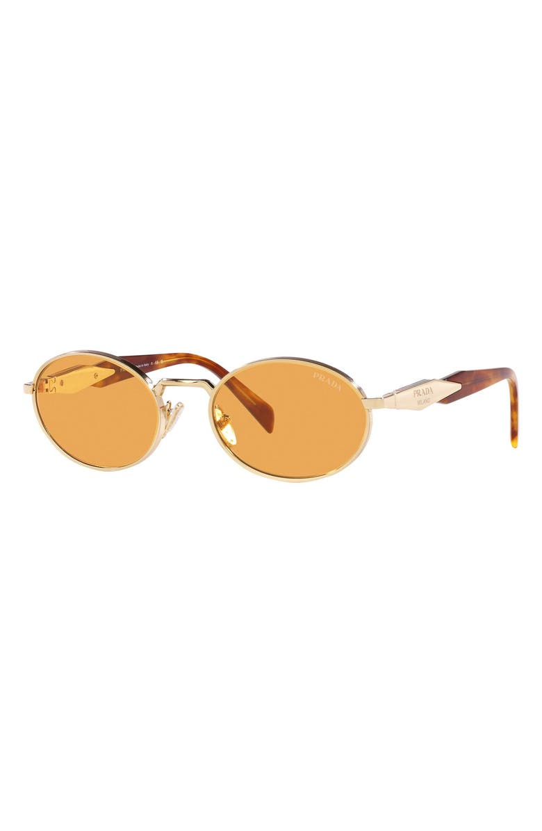 Prada 55mm Oval Sunglasses, Alternate, color, Pale Gold