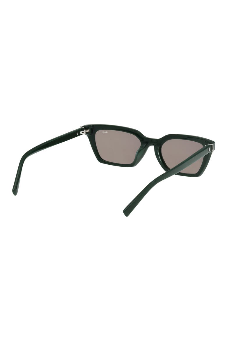 52mm Cat Eye Sunglasses, Alternate, color, SHINY DARK GREEN / GREEN