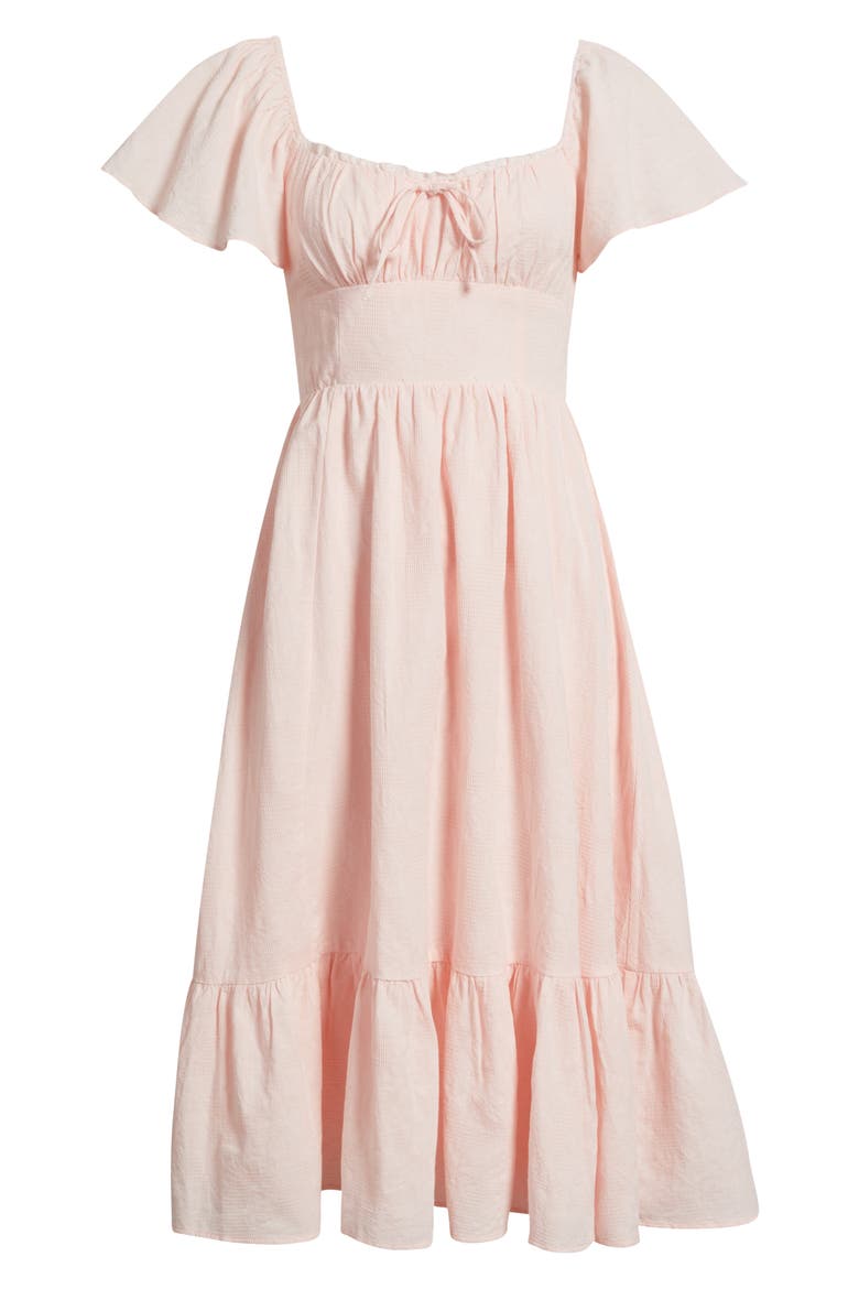 Floral Flutter Sleeve Sundress, Alternate, color, PINK