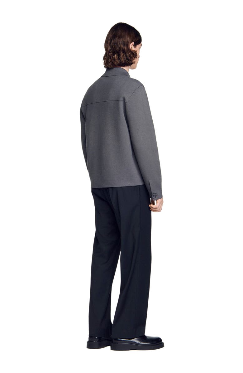 SANDRO Milano knit jacket, Alternate, color, Dark Grey
