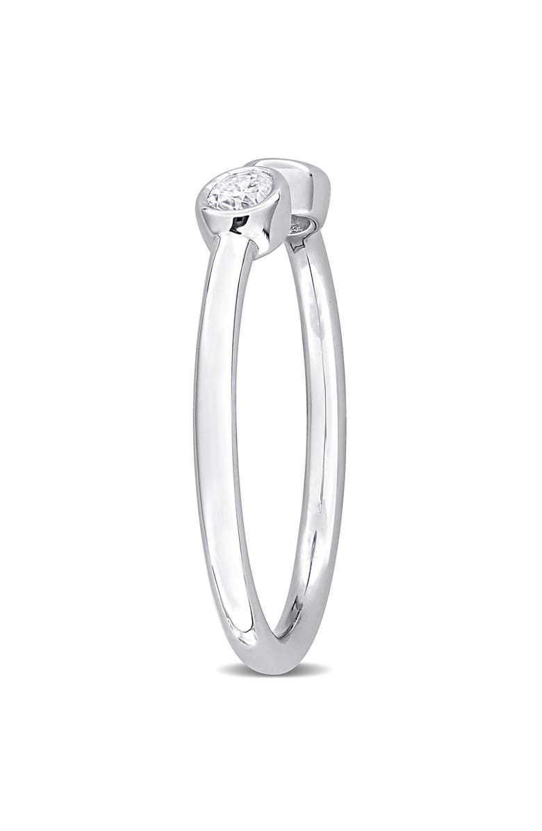 DELMAR Lab-Created Moissanite Split Shank Ring, Alternate, color, White