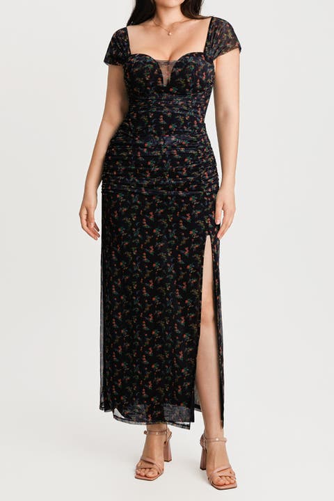 Sculpting Floral Midi Dress