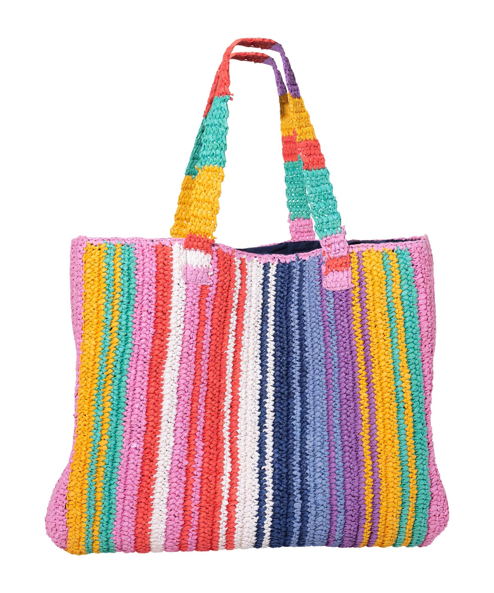 straw stripe beach tote, Alternate, color, Rainbow Stripe